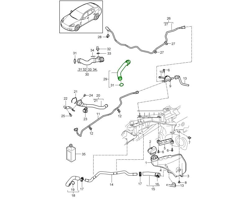 PORSCHE PANAMERA SU HORTUMU 97010640210 - Görsel 2
